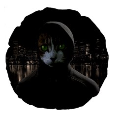 Gangsta cat Large 18  Premium Round Cushions