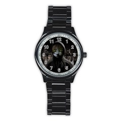 Gangsta cat Stainless Steel Round Watch