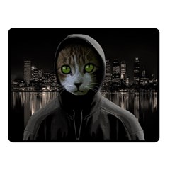 Gangsta cat Double Sided Fleece Blanket (Small) 