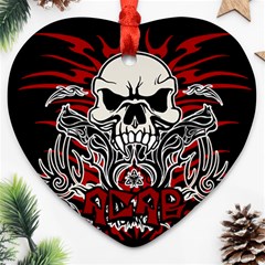 Acab Tribal Heart Ornament (two Sides) by Valentinaart