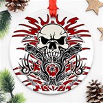 Skull tribal Ornament (Round) Front