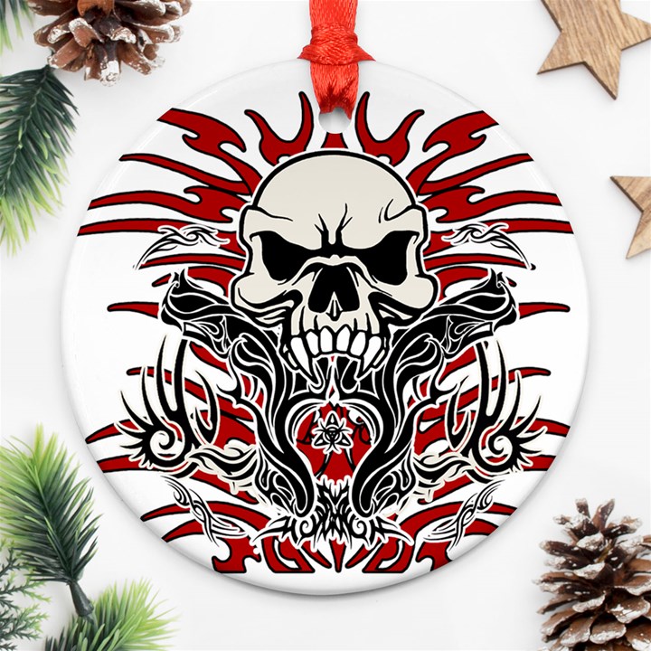 Skull tribal Ornament (Round)