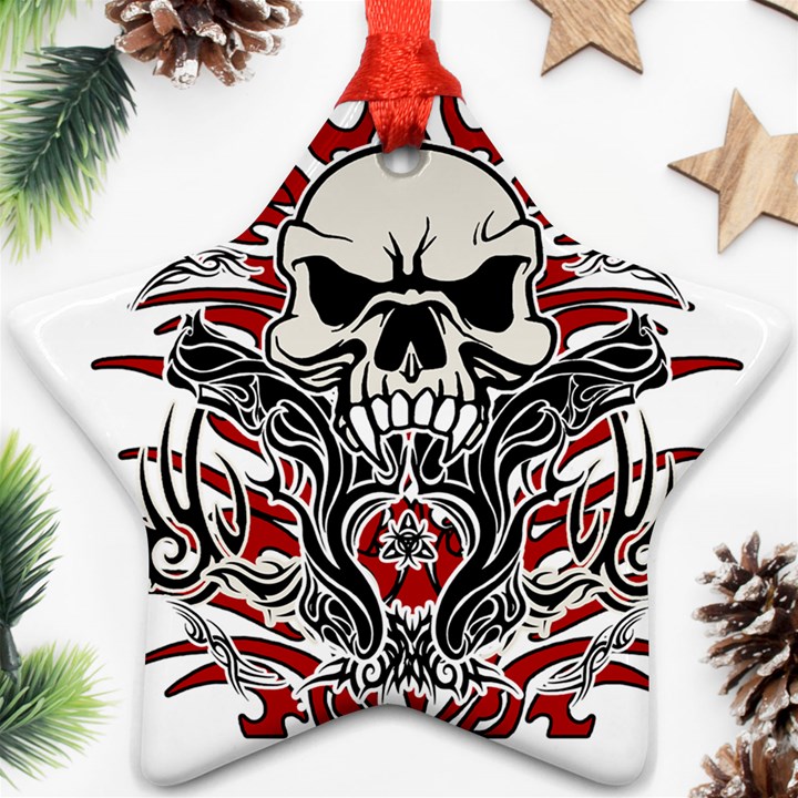 Skull tribal Ornament (Star)