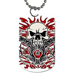 Skull Tribal Dog Tag (one Side) by Valentinaart