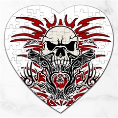 Skull Tribal Jigsaw Puzzle (heart) by Valentinaart