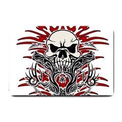 Skull Tribal Small Doormat  by Valentinaart