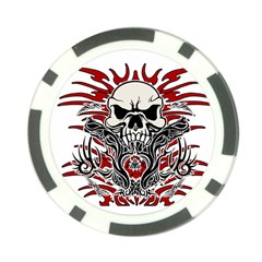 Skull Tribal Poker Chip Card Guard by Valentinaart