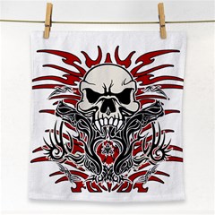 Skull Tribal Face Towel by Valentinaart