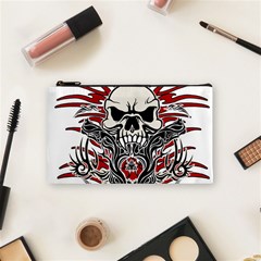 Skull Tribal Cosmetic Bag (small)  by Valentinaart