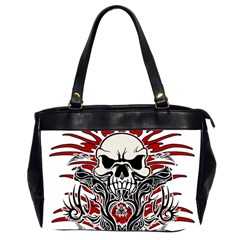 Skull Tribal Office Handbags (2 Sides)  by Valentinaart