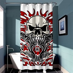 Skull Tribal Shower Curtain 36  X 72  (stall)  by Valentinaart