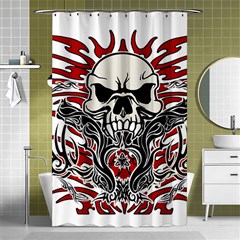 Skull Tribal Shower Curtain 48  X 72  (small)  by Valentinaart