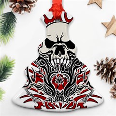 Skull Tribal Ornament (christmas Tree)  by Valentinaart