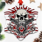 Skull tribal Snowflake Ornament (Two Sides) Front