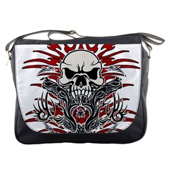 Skull Tribal Messenger Bags by Valentinaart