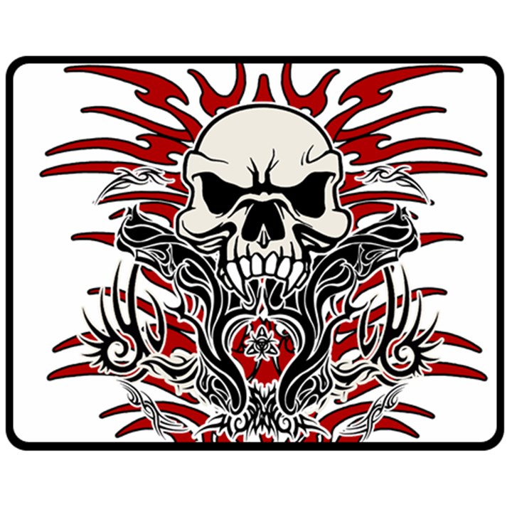 Skull tribal Double Sided Fleece Blanket (Medium) 