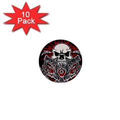 Skull tribal 1  Mini Buttons (10 pack) 