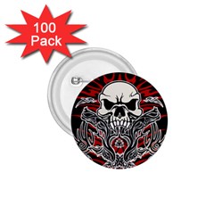 Skull tribal 1.75  Buttons (100 pack) 