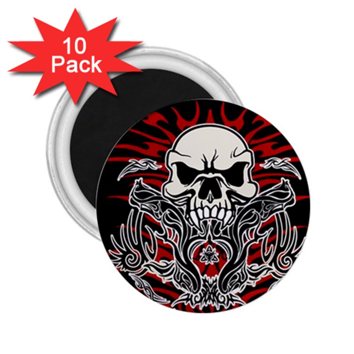 Skull tribal 2.25  Magnets (10 pack) 