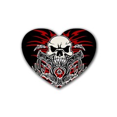 Skull tribal Heart Coaster (4 pack) 