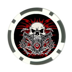 Skull tribal Poker Chip Card Guard (10 pack)