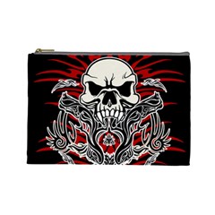 Skull tribal Cosmetic Bag (Large) 