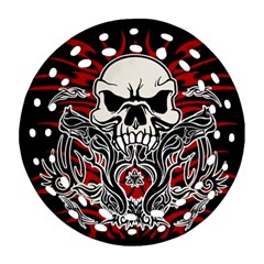 Skull tribal Round Filigree Ornament (Two Sides)