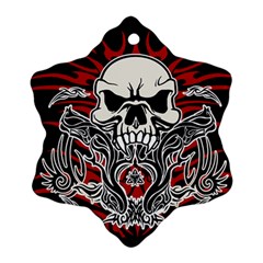 Skull tribal Snowflake Ornament (Two Sides)