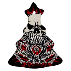 Skull tribal Christmas Tree Ornament (Two Sides)