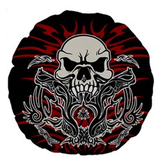 Skull tribal Large 18  Premium Round Cushions