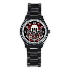 Skull tribal Stainless Steel Round Watch