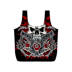 Skull tribal Full Print Recycle Bags (S) 