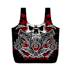 Skull tribal Full Print Recycle Bags (M) 