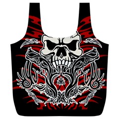 Skull tribal Full Print Recycle Bags (L) 