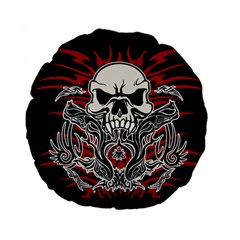 Skull tribal Standard 15  Premium Flano Round Cushions