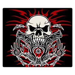 Skull tribal Double Sided Flano Blanket (Small) 