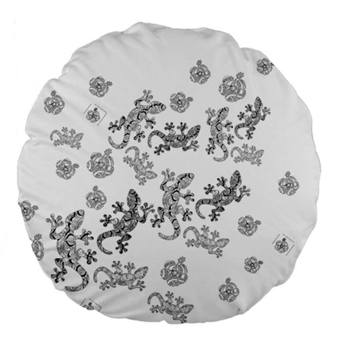 Ornate lizards Large 18  Premium Flano Round Cushions