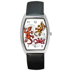 Ornate Lizards Barrel Style Metal Watch by Valentinaart