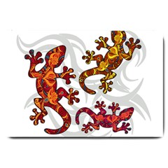 Ornate Lizards Large Doormat  by Valentinaart