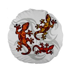 Ornate Lizards Standard 15  Premium Flano Round Cushions by Valentinaart