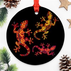 Ornate Lizards Ornament (round) by Valentinaart