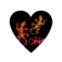 Ornate Lizards Heart Magnet by Valentinaart