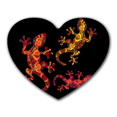 Ornate Lizards Heart Mousepads by Valentinaart