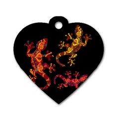 Ornate Lizards Dog Tag Heart (one Side) by Valentinaart