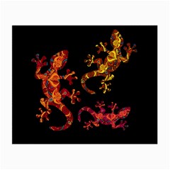 Ornate Lizards Small Glasses Cloth (2-side) by Valentinaart