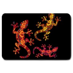 Ornate Lizards Large Doormat  by Valentinaart