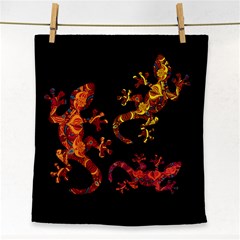 Ornate Lizards Face Towel by Valentinaart