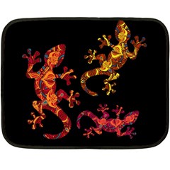 Ornate Lizards Double Sided Fleece Blanket (mini)  by Valentinaart