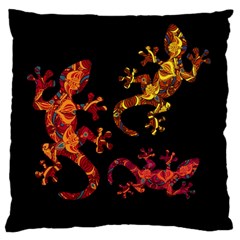 Ornate Lizards Large Cushion Case (two Sides) by Valentinaart