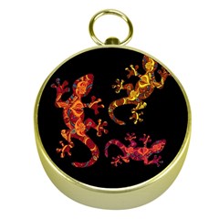 Ornate Lizards Gold Compasses by Valentinaart